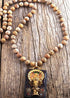 Boho Necklace, RH Precious Lava Stone, Ganesha Buddha